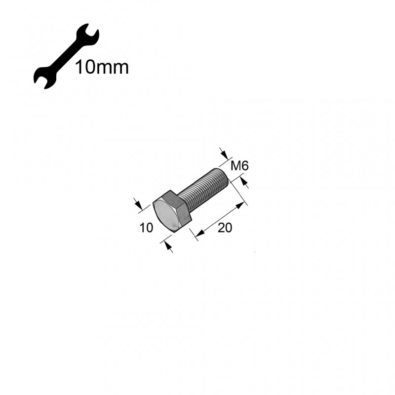 HEXAGON HEAD STEEL BOLT M6x20 HEXAGONAL STEEL BOLTS